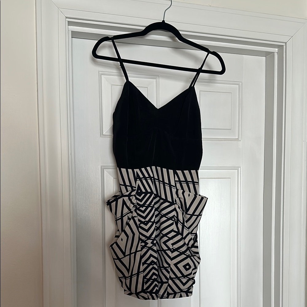 Black and White Geometric Dress